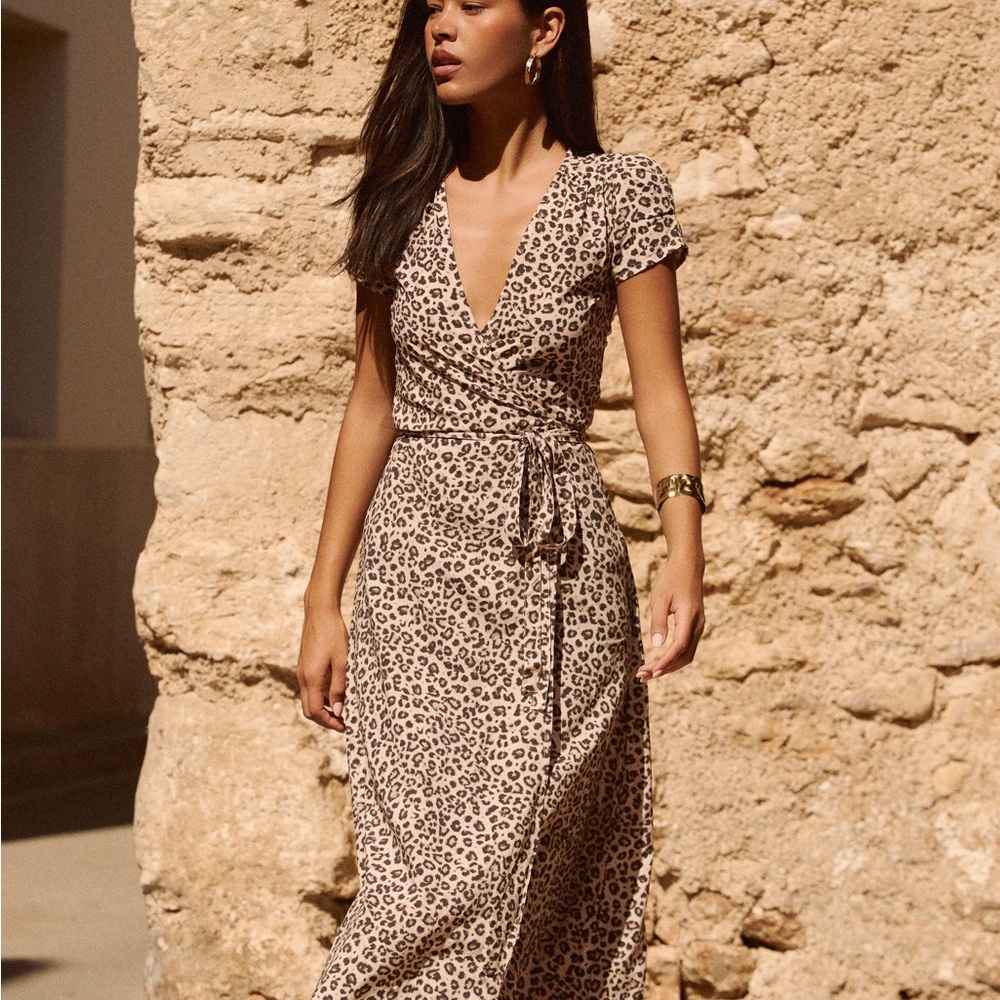 Leopard Print Wrap Dress